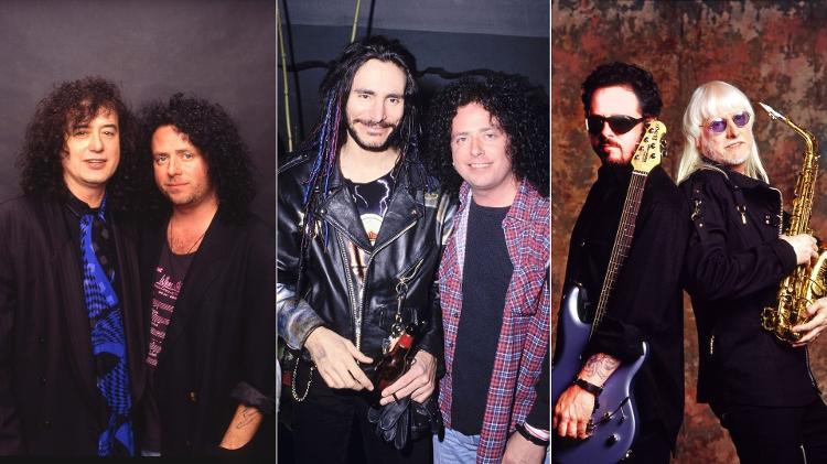 Steve Lukather, do Toto, sempre bem acompanhado, com Jimmy Page, Steve Vai e Edgar Winter