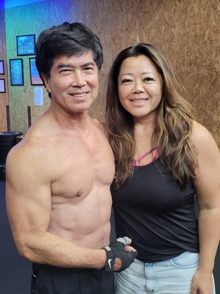 Jorge e sua esposa Alyne costumam treinar juntos de duas a três vezes na semana Jorge e sua esposa Alyne costumam treinar juntos de duas a três vezes na semana