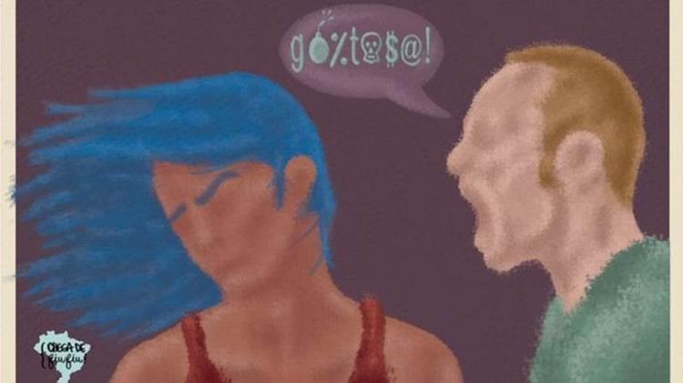 Imagem da campanha 'Chega de Fiu-Fiu', da ONG Think Olga; iniciativa despertou atenção da sociedade brasileira para problema velado, afirma Brenda Fucuta - Cecília Silveira/ Think Olga - Cecília Silveira/ Think Olga