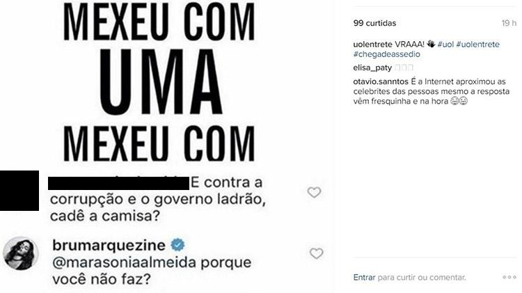 Bruna Marquezine rebate comentarista que criticou campanha contra assédio - Reprodução/Instagram - Reprodução/Instagram