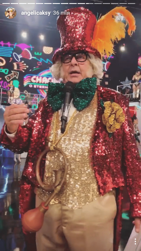 Stepan Nercessian interpreta Chacrinha para o especial "Chacrinha, o Eterno Guerreiro", da Globo e do canal pago Viva - Reprodução/Instagram/angelicaksy