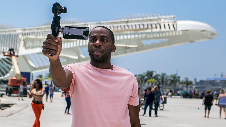 Lázaro em frente ao Museu do Amanhã, no Rio  - Raquel Cunha / TV Globo - Raquel Cunha / TV Globo