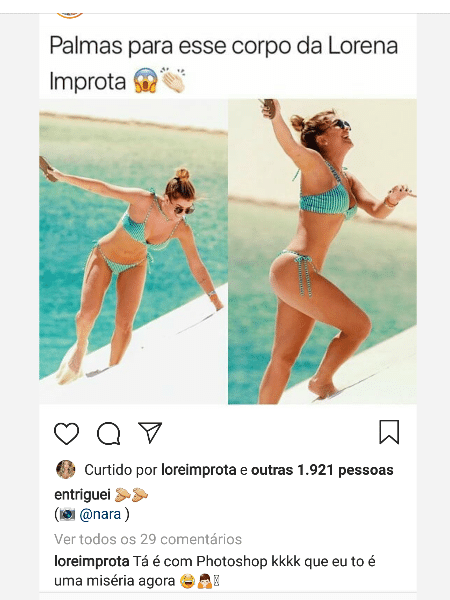 Lorena Improta comenta fotos após elogios de fãs - Reprodução/Instagram
