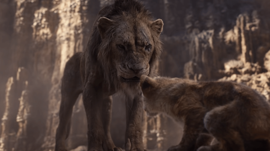 Scar em cena de O Rei Leão (2019) - Reprodução