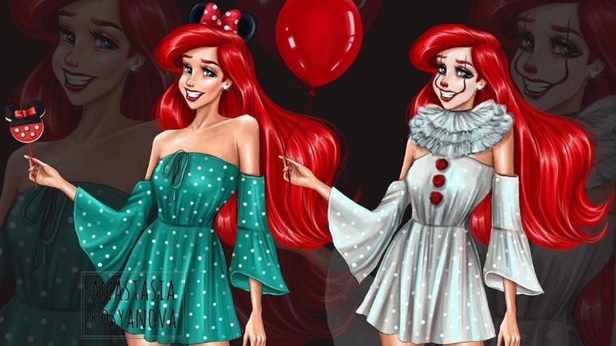 Ariel na versão Pennywise - Reprodução/Instagram Anastasia Kosyanova
