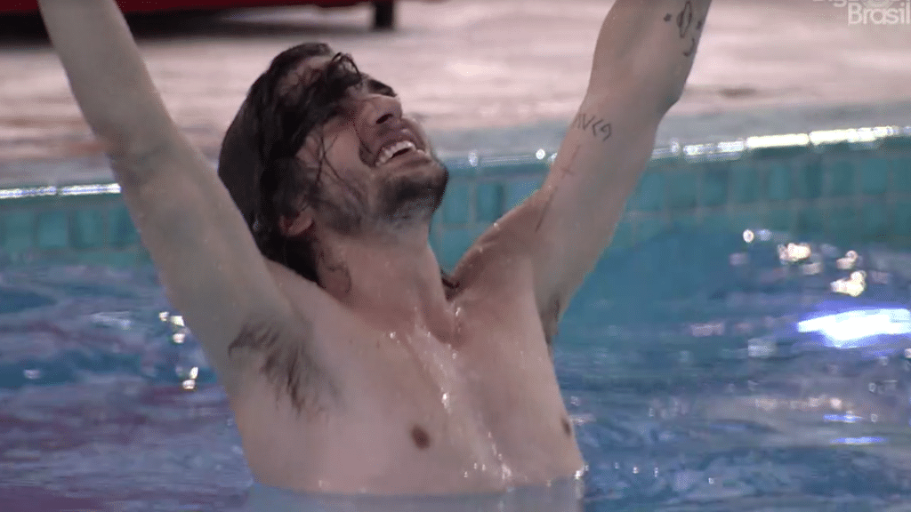 BBB 21: Fiuk pula na piscina após eliminação de Nego Di - Reprodução/Globoplay