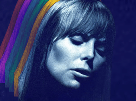 Blue, de Joni Mitchell, é o álbum que você deveria ouvir hoje - Montagem de Pedro Antunes sobre capa do álbum Blue