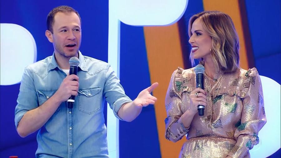 Tiago Leifert e Ana Furtado foram convidados em estreia de Mion no "Caldeirão" - Reprodução/TV Globo
