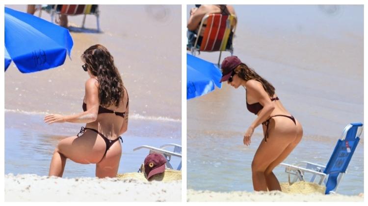 Mariana Goldfarb em praia do Rio