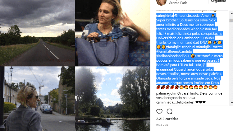 Amalia Stinghini, mulher de Evaristo Costa, fala sobre mudança do Brasil - Reprodução/Instagram/stinghinia - Reprodução/Instagram/stinghinia
