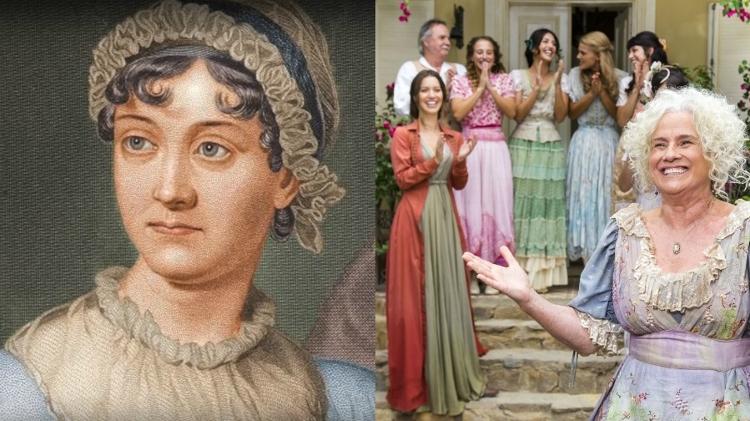 A escritora Jane Austen: é dela o universo no qual a novela "Orgulho e Paixão é baseado - Reprodução/Youtube/Globo/Estevam Avellar/Globo/Marília Cabral - Reprodução/Youtube/Globo/Estevam Avellar/Globo/Marília Cabral