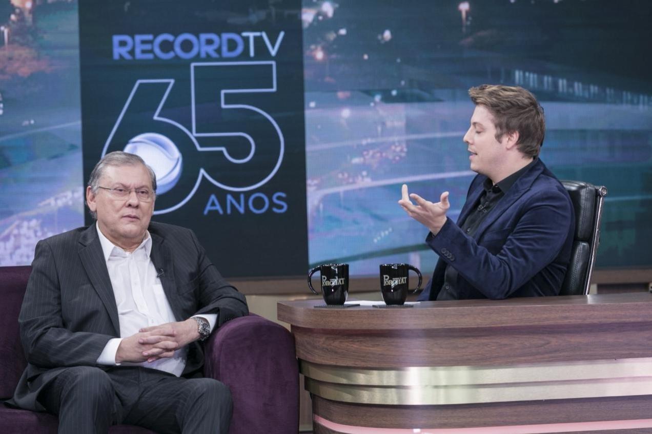 Milton Neves no "Programa do Porchat" - Edu Moraes/Record TV
