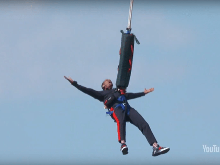 Will Smith durante salto de bungee jump no Grand Canyon - Reprodução