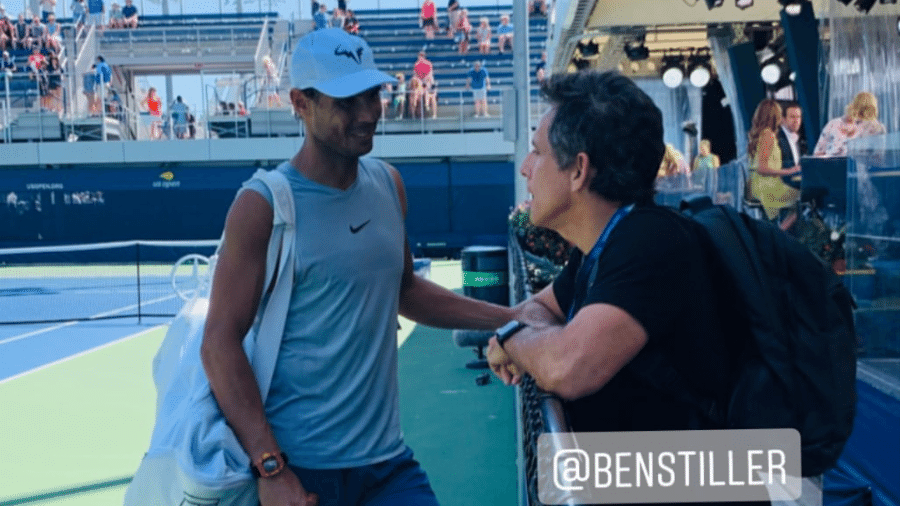 Ben Stiller acompanha treino de Rafael Nadal no US Open - Reprodução/Instagram