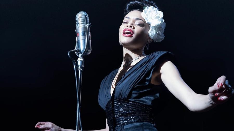 Andra Day em "Estatos Unidos vs. Billie Holiday" - Reprodução