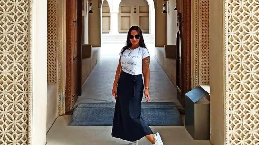 Nicole Behring vive há dois anos no Qatar e é coordenadora de espectadores da Copa do Mundo - Reprodução Instagram