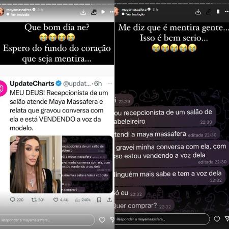 Maya Massafera se pronuncia sobre suposta venda de áudio com sua voz Maya Massafera se pronuncia sobre suposta venda de áudio com sua voz