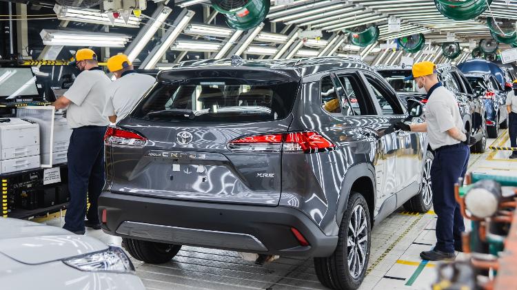 Montagem do Corolla Cross em Sorocaba; unidade está em obras de expansão para produzir também o Corolla Sedan e o Yaris Cross Montagem do Corolla Cross em Sorocaba; unidade está em obras de expansão para produzir também o Corolla Sedan e o Yaris Cross