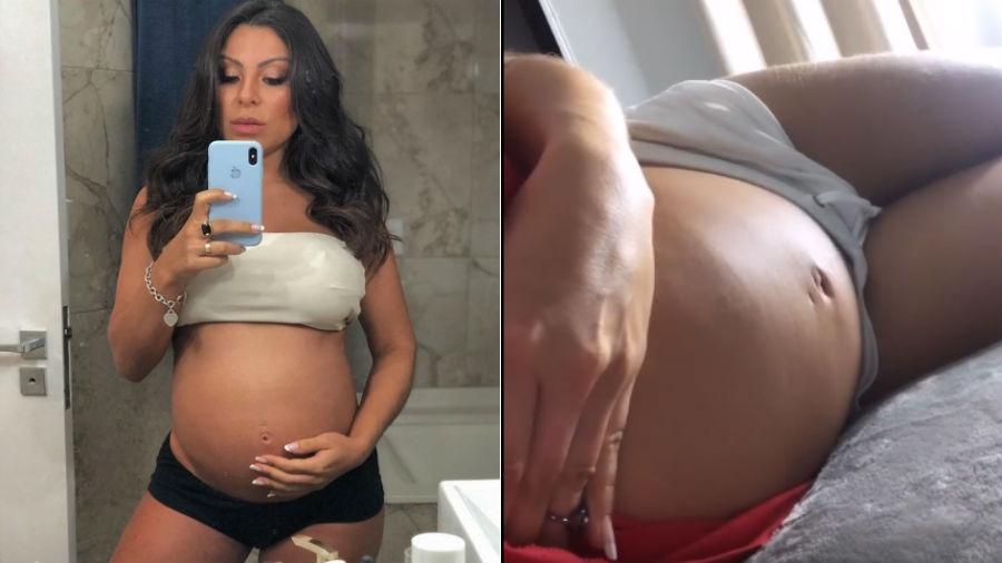 Andressa Ferreira mostra a barriga de grávida mexendo - Reprodução/Instagram