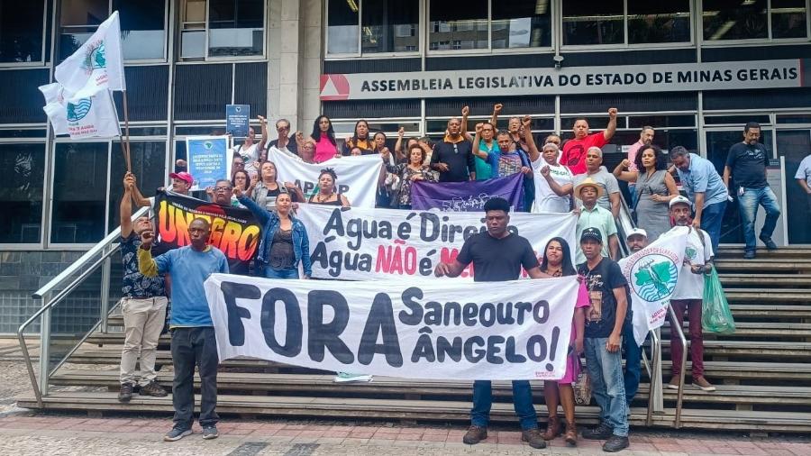 População de Ouro Preto faz manifestação na Assembleia Legislativa de Minas Gerais contra a Saneouro - Reprodução