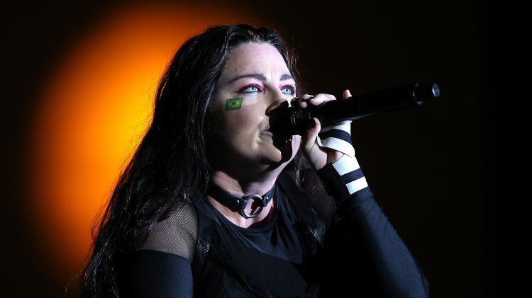 15.set.2024 - Evanescence se apresenta Palco Mundo na terceira noite do festival Rock In Rio 