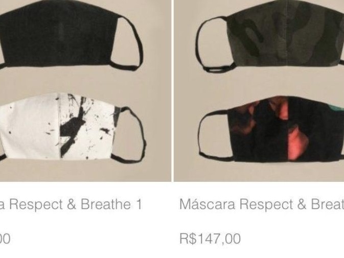 Marca de moda vende máscaras a R$ 147, passa vergonha e recua
