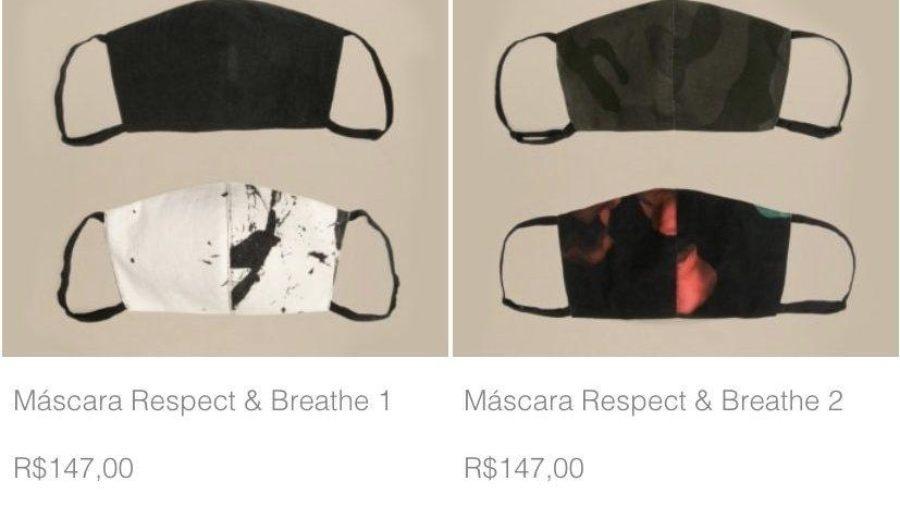 Marca de moda carioca vende máscaras a R$147,00 - Reprodução