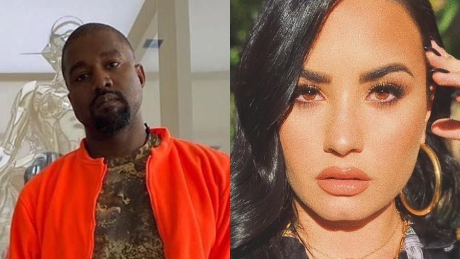 Kanye West e Demi Lovato - Reprodução/Instagram