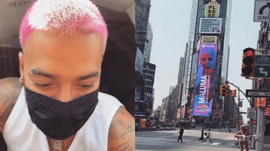 Maluma parou o carro no meio da Times Square para comemorar propaganda de "Papi Juancho" - Reprodução/Instagram/@maluma