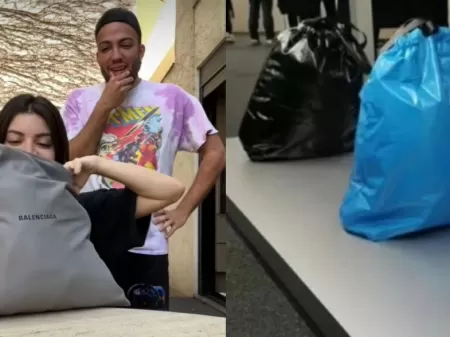 Foto: Eu estava voltando ao Brasil e decidi trollar a Gkay com aquela  bolsa de saco de lixo que a Balenciaga lançou, disse Lucas Rangel ao  trollar Gkay - Purepeople