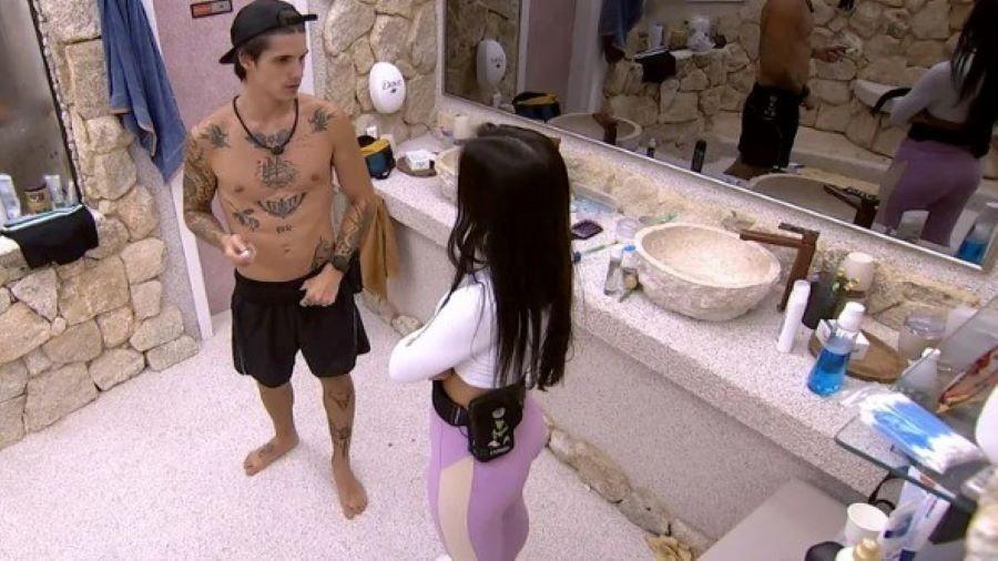 BBB 23: Gabriel pergunta à Larissa sobre o Big Fone - Reprodução/Globoplay