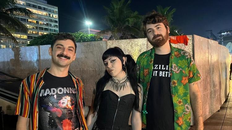 Junior, Isabela e Jonatan estavam animados para ver Madonna de pertinho