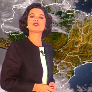 Sandra Annenberg na estreia como moça do tempo do "Jornal Nacional" 25 anos atrás - Reprodução/TV Globo - Reprodução/TV Globo