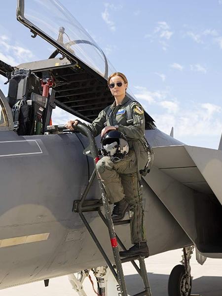Brie Larson como Carol Danvers em cena de "Capitã Marvel" - Divulgação
