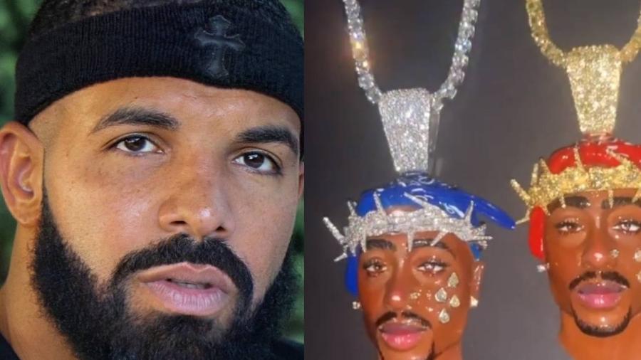 Drake faz homenagem a Tupac com correntes de diamante - Reprodução/Instagram