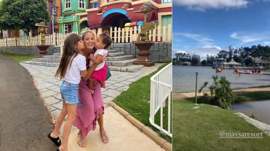 Ticiane Pinheiro se hospedou em um resort em Sorocaba (SP) com as filhas Rafaella e Manuella - Reprodução/Instagram