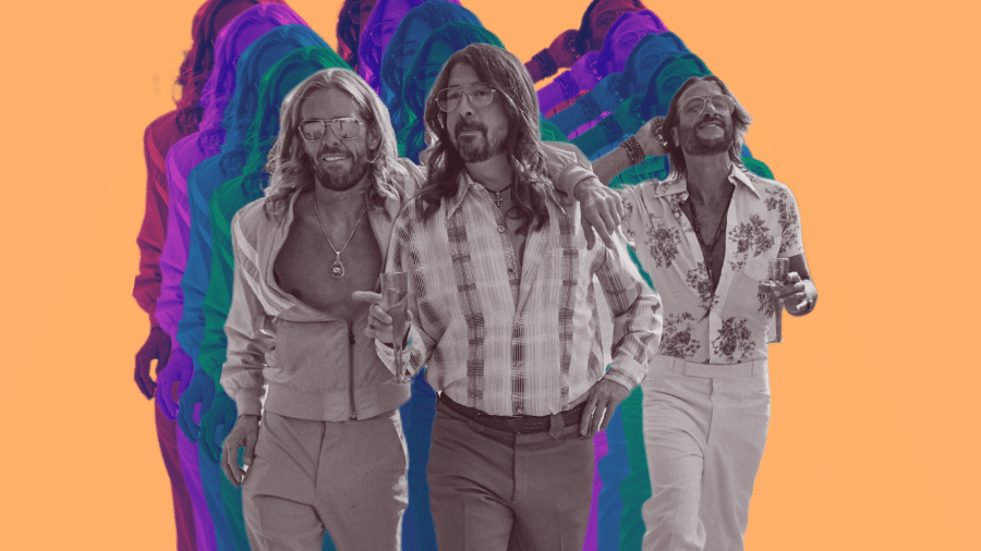 Por que o Foo Fighters não pode se divertir tocando Bee Gees?  - Divulgação / Montagem: Pedro Antunes