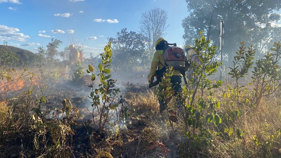 Brigadista em manejo integrado do fogo, na Reserva Natural Serra do Tombador - Fundação Grupo Boticário