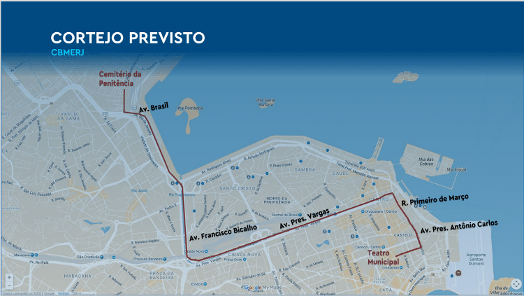 Trajeto previsto para o cortejo fúnebre de Preta Gil
