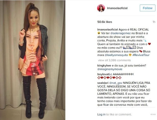 Larissa Manoela anuncia em seu Instagram que vai abrir o show de Selena Gomez no Brasil - Reprodução/Instagram