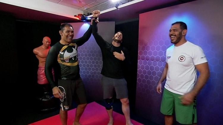 Chris Pratt e os irmãos Nogueira do MMA - Reprodução/TV Globo - Reprodução/TV Globo