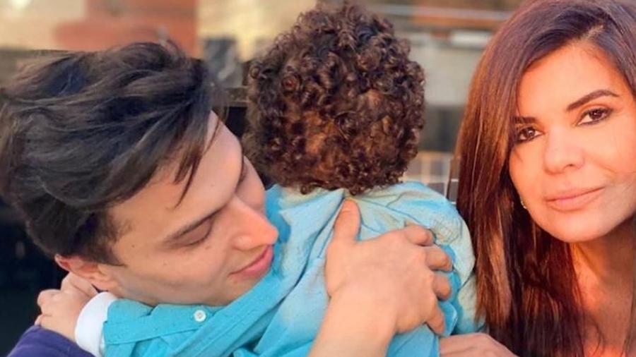 Mara Maravilha, o marido, Gabriel Torres, e o filho do casal, Benjamin - Reprodução/Instagram