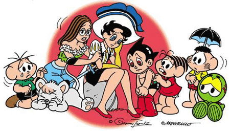 Personagens da Turma da Mônica consolam personagem de Osamu Tezuka