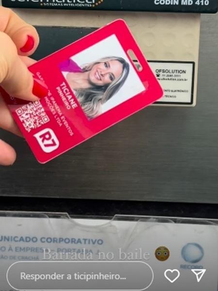 Ticiane Pinheiro vê crachá não passar em chegada na Record