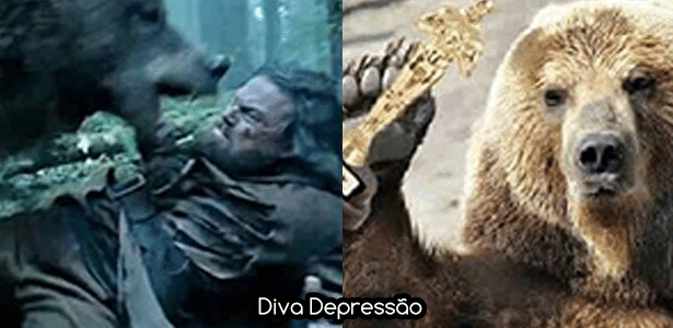 Diva - DiCaprio urso - Montagem/Diva Depressão - Montagem/Diva Depressão