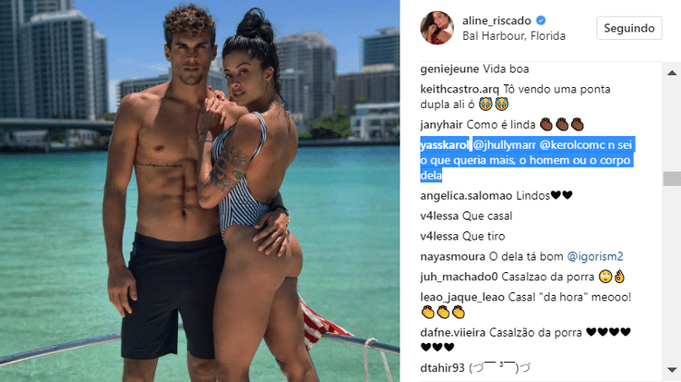Aline Riscado responde seguidora - Reprodução/Instagram/aline_riscado - Reprodução/Instagram/aline_riscado