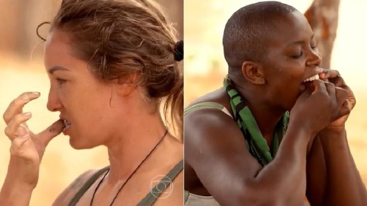 No Limite: Tribo Calango sobre para fazer higiene bocal - Reprodução/TV Globo - Reprodução/TV Globo