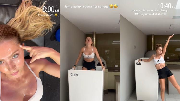 Jade Picon mostra rotina com treino pesado e banho de gelo