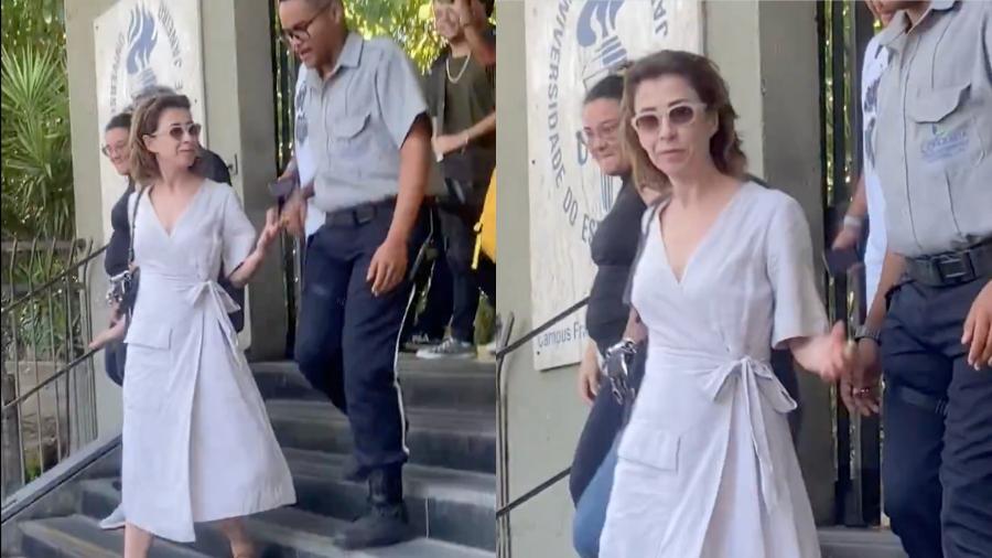 Fernanda Torres causa alvoroço em universidade do Rio após prestigiar filho Fernanda Torres causa alvoroço em universidade do Rio após prestigiar filho