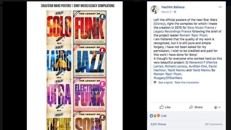 Artista francês acusa a Disney de plágio em posteres de "Star Wars" - Reprodução - Reprodução